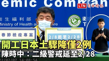 開工日本土驟降僅2例 境外移入+47 陳時中：二級警戒延至2/28