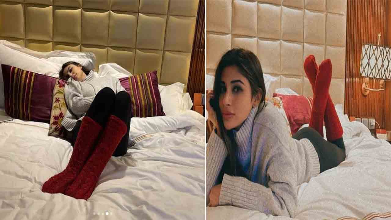 Mouni Roy honeymoon पर पलंग पर ऐसे फरमा रही है आराम, Sooraj Nambiar हुए फिदा | FilmiBeat