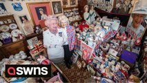 Royal fan celebrates Queen's 70 years of service in 'Jubilee room' filled with memorabilia dedicated to the Royals