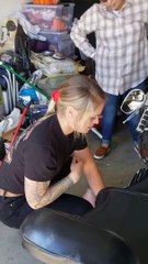 Father Surprises Firefighter Daughter with First Motorcycle