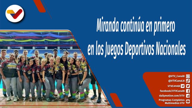 Deportes VTV | Miranda continúa sólida en el primer lugar del medallero en los Juegos Deportivos Nacionales