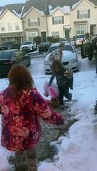 Slippery Steps on Wintery Walkway Lead to Laughs