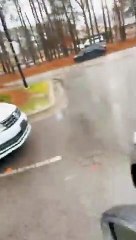 Man takes his ex-girlfriend's car after she slashes his tires at police station