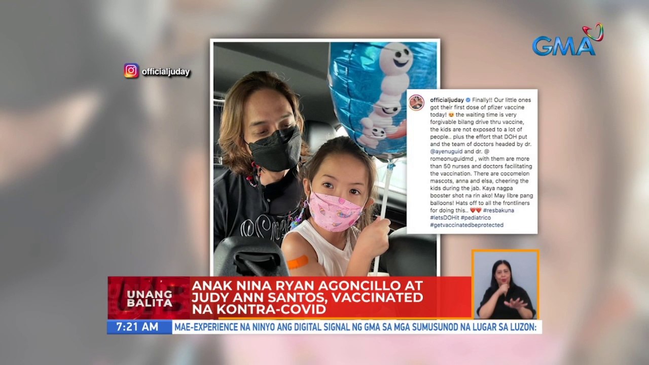 Anak nina Ryan Agoncillo at Judy Ann Santos, vaccinated na kontra-COVID | UB