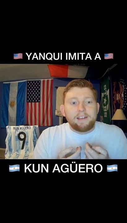Un estadounidense realiza una imitación del Kun Agüero