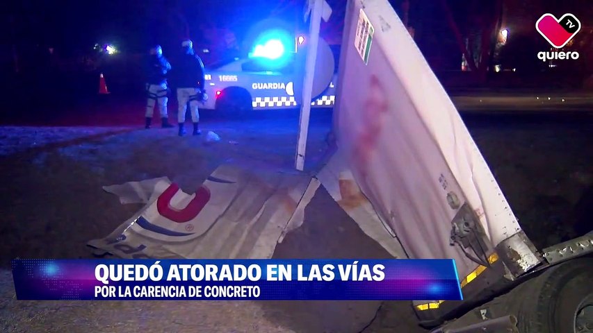Se registró accidente entre un tráiler y un ferrocarril sobre Carretera Guadalajara - Tepic