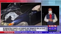 Brutal accidente vial deja una persona gravemente herida en Santa Cruz de Yojoa