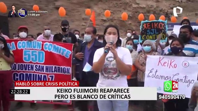 Keiko Fujimori se pronuncia por la crisis política, pero es blanco de críticas