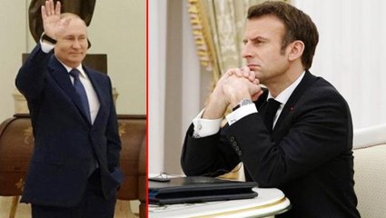 Putin'le görüşen Macron, gördüğü muamele sonrasında ülkesinde alay konusu oldu! Manşetten verdiler