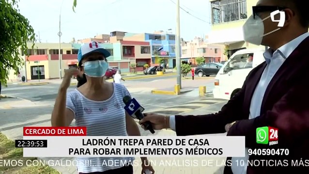 Cercado de Lima: capturan a ladrón que trepó pared de vivienda para robar implementos médicos