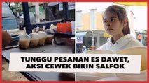 Tak Sabar Tunggu Pesanan Es Dawet, Aksi Cewek Nempel di Kaca Gerobak Ini Bikin Warganet Salfok