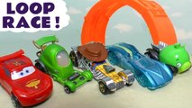 Cars 3 Lightning McQueen Toys Loop Challenge Funlings Race versus Hot Wheels Cars in this Family Friendly Full Episode Stop Motion Toy Trains 4U Video for Kids