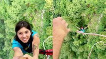 ''Let her go!' THRILLING bungee jumping experience filmed from Jump Master's POV '