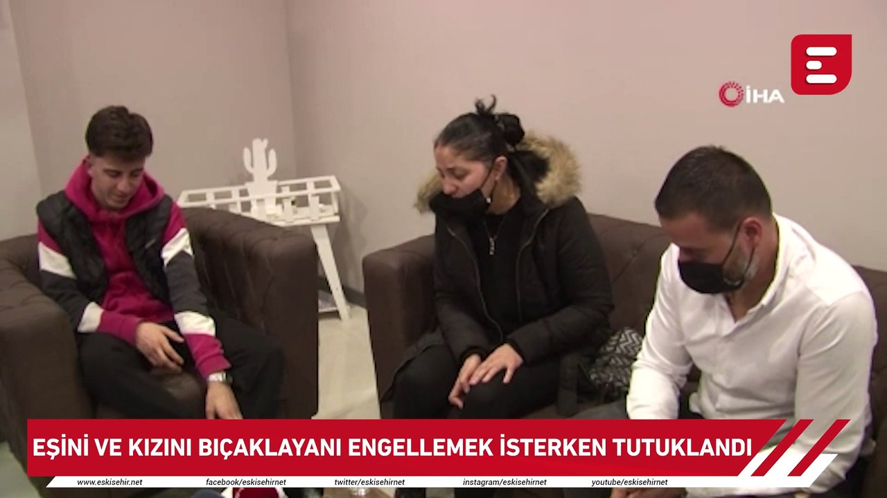 Eşini ve kızını bıçaklayanı engellemek isterken tutuklandı
