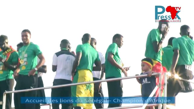 Accueil des lions du Sénégal - Champion d'Afrique