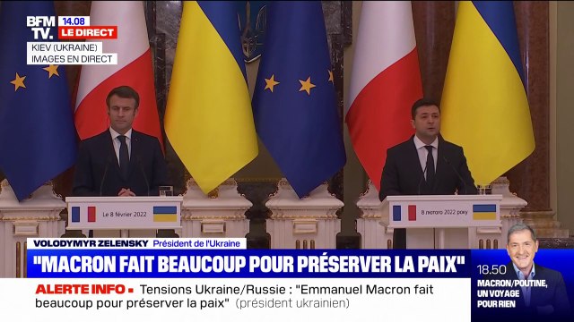 Pour Volodymyr Zelensky, président ukrainien, Emmanuel Macron fait beaucoup pour préserver la paix