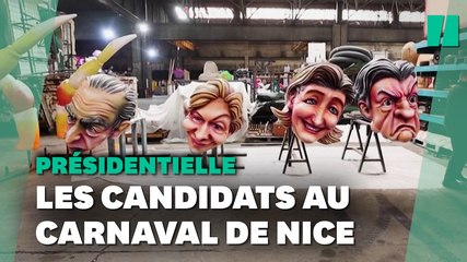 Présidentielle 2022: les candidats caricaturés au Carnaval de Nice