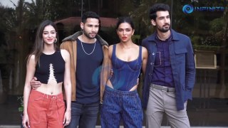 Deepika, Ananya, Siddhant Chaturvedi & Dhairya Karwa Spotted Promoting Film Gehraiyaan