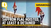 Karnataka Hijab Row | Protesters Hoist Saffron Flag in Shivamogga College; 8 Detained, Section 144 Imposed