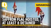 Karnataka Hijab Row | Protesters Hoist Saffron Flag in Shivamogga College; 8 Detained, Section 144 Imposed