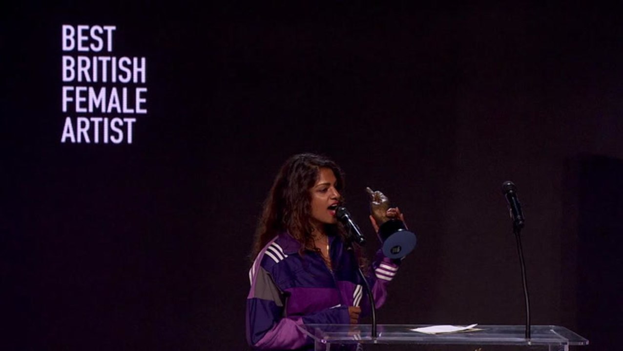MIA wins Best British Female at the VO5 NME Awards 2017