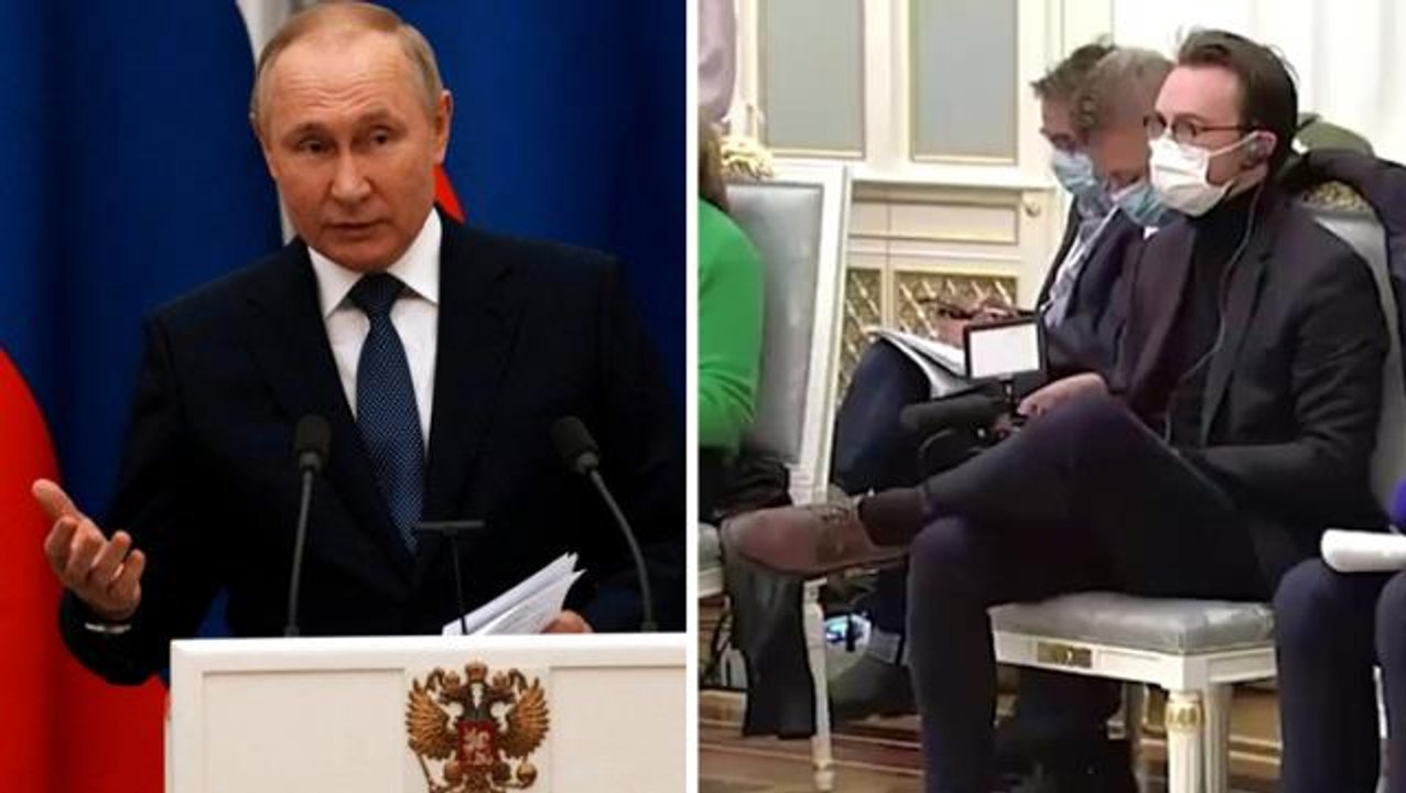Putin, karşısında oturuşuyla dikkat çeken Fransız gazetecinin sorusuna kızdı: Bu savaşı istiyor musun?