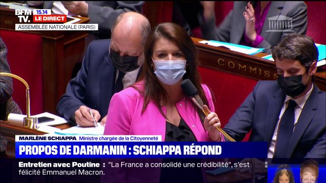 Marlène Schiappa sur les propos de Gérald Darmanin à BFMTV: Je pensais qu'on était l'Assemblée nationale et pas dans la rédaction de Télé-Loisirs