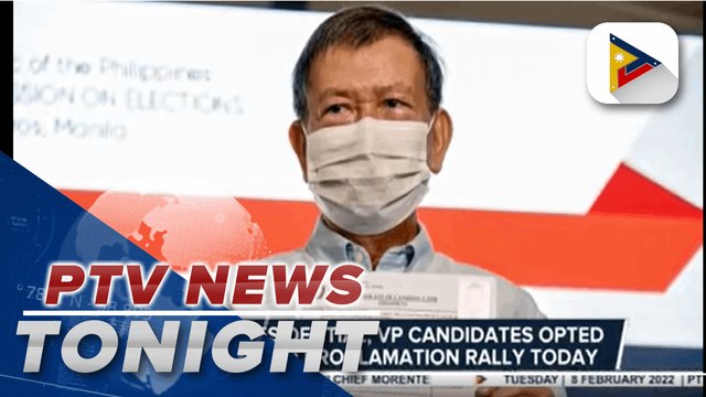 Other presidential, VP candidates opted not to hold proclamation rally today; Montemayor-David tandem holds proclamation rally in Pasay