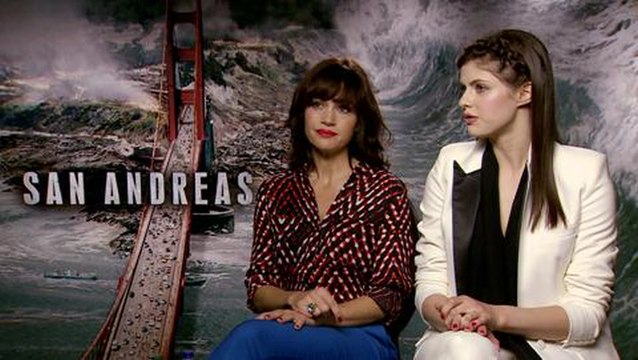 San Andreas Exclusive Interview With Carla Gugino, Alexandra Daddario & Brad Peyton