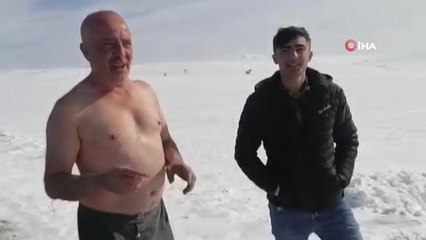 Çılgın Sivaslı yine soğuğa meydan okudu