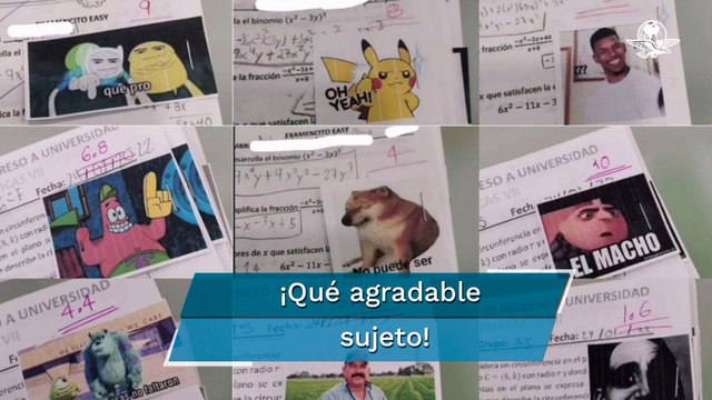 Profesor califica exámenes de matemáticas con memes