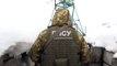Ukrainian border guards patrol the border with Russia