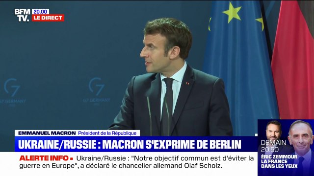 Ukraine/Russie: Emmanuel Macron affirme que le premier objectif est d'éviter la guerre