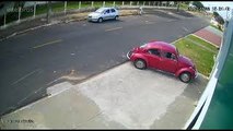 Bicyclist Carries Bike Away After Crashing into Car