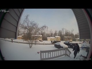 Fresh Snowfall Equals Man Falling Down Stairs