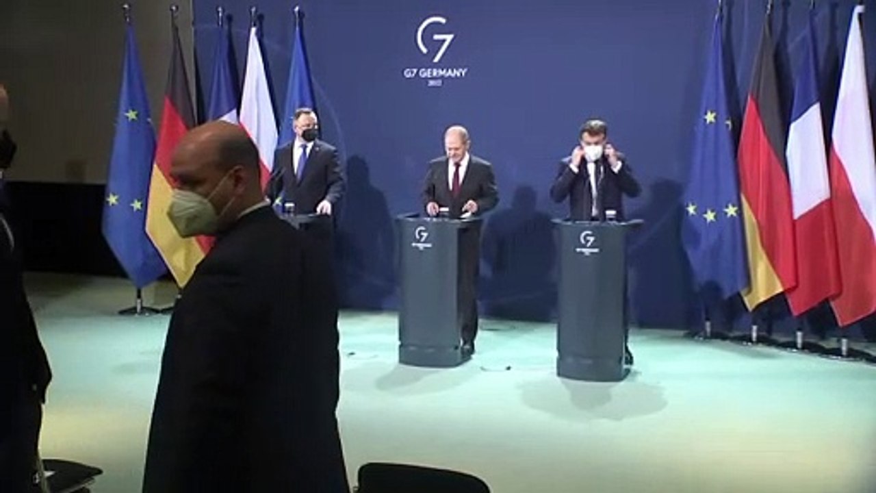 „Weimarer Dreieck“ in Berlin: „Lösung finden, um einen Krieg zu verhindern“