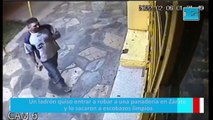 Un ladrón quiso entrar a robar a una panadería en Zárate y lo sacaron a escobazos limpios
