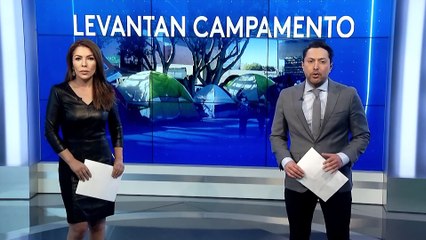 Así desalojaron el campamento migrante en cruce peatonal entre Tijuana y San Diego