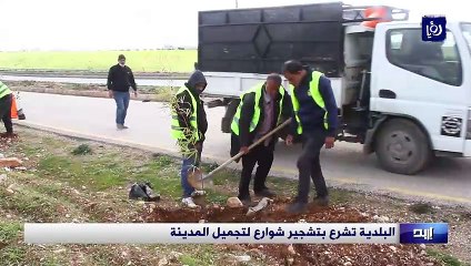 البلدية تشرع بتشجير شوارع لتجميل المدينة