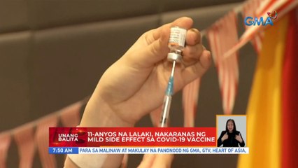 11-anyos na lalaki, nakaranas ng mild side effect sa COVID-19 vaccine | UB