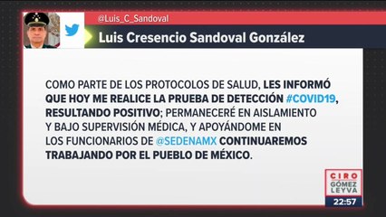 Titular de la Sedena da positivo a Covid-19 por segunda ocasión