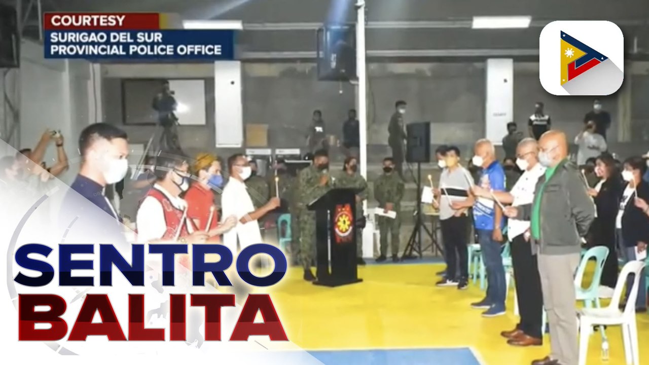 Mga pulis, sundalo, at iba't ibang sektor sa Surigao del Sur, nakiisa sa paglulunsad ng ‘kasimbayanan’ para sa malinis, mapayapa at ligtas na Halalan 2022