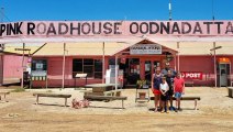 Stranded family finally leaves Oodnadatta after floods