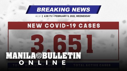 DOH reports 3,651 new cases, bringing the national total to 3,623,176, as of FEBRUARY 9, 2022