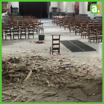 Mettet : la corniche de l'église Saint-Jean s'est détachée