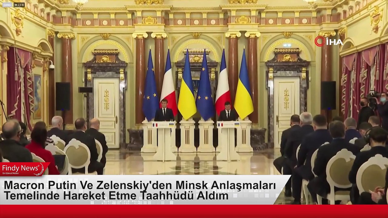 Macron Putin Ve Zelenskiy'den Minsk Anlaşmaları Temelinde Hareket Etme Taahhüdü Aldım