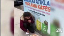 Çöpten ekmek yeme numarası yaptılar