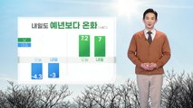 [날씨] 내일도 예년보다 온화...일교차 주의 / YTN