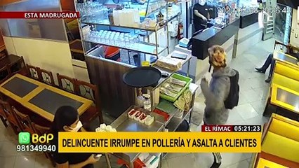 Rímac: Delincuente irrumpe en pollería y asalta a clientes
