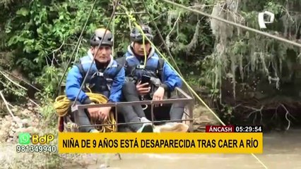 Áncash: Niña de 9 años está desaparecida tras caer a un río
